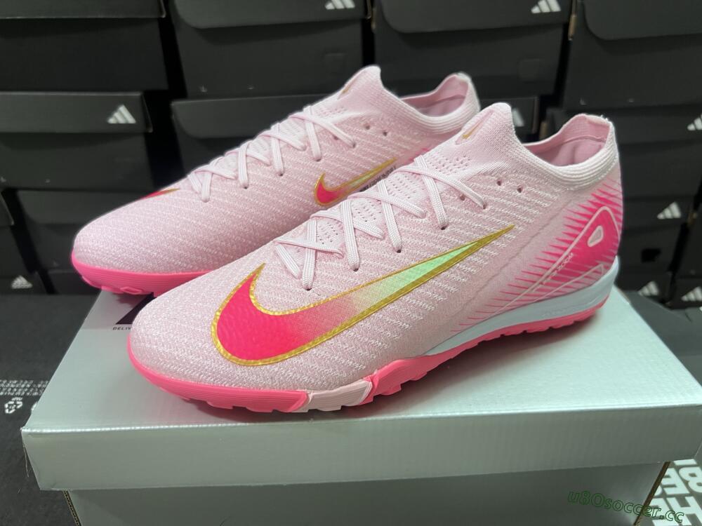 Unisex Nike Air Zoom Mercurial Vapor 16 Elite TF Artificial Turf Low-Tops Football Shoes - Pink/Gold/White