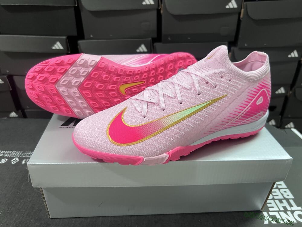 Unisex Nike Air Zoom Mercurial Vapor 16 Elite TF Artificial Turf Low-Tops Football Shoes - Pink/Gold/White