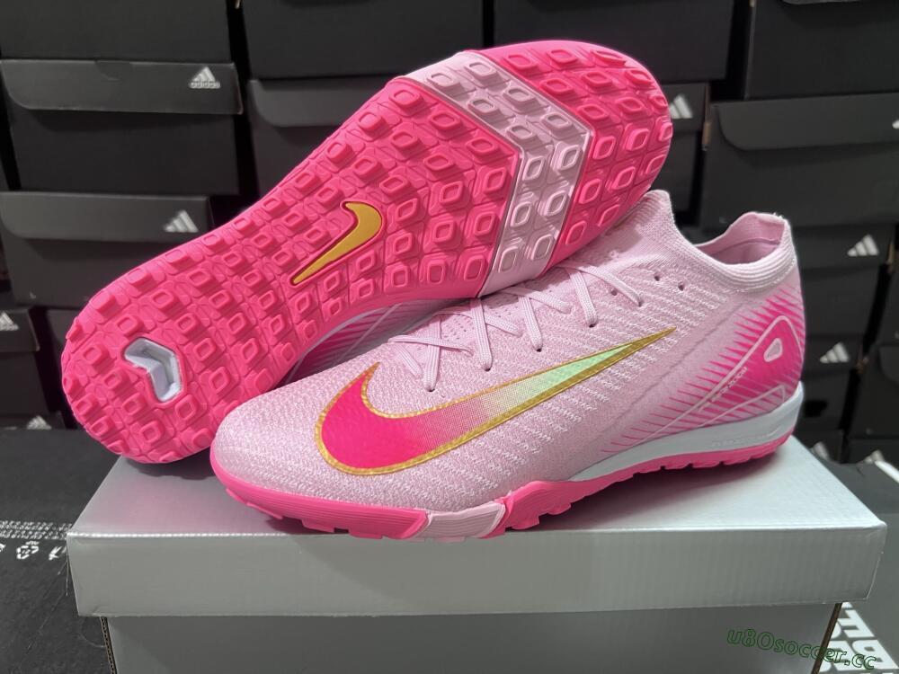 Unisex Nike Air Zoom Mercurial Vapor 16 Elite TF Artificial Turf Low-Tops Football Shoes - Pink/Gold/White