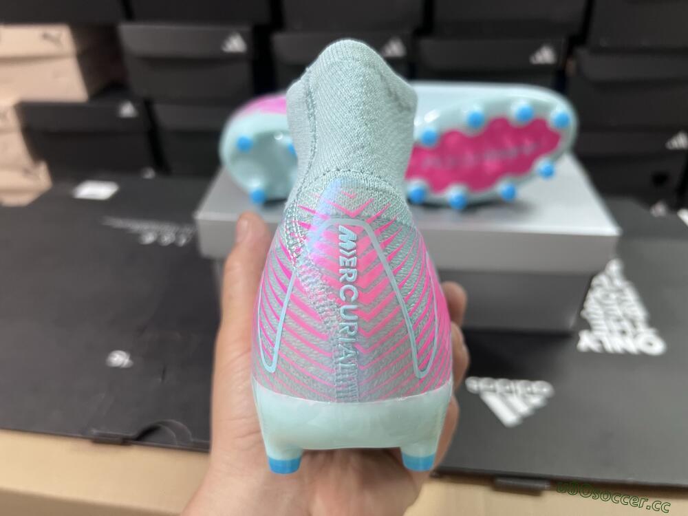 Unisex Nike Air Zoom Mercurial Superfly 10 Elite AG Artificial Grass High-Tops Football Boots - Jade/Pink