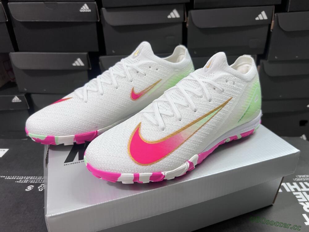 Unisex Nike Air Zoom Mercurial Vapor 16 Elite TF Artificial Turf Low-Tops Football Shoes - White/Red/Gold