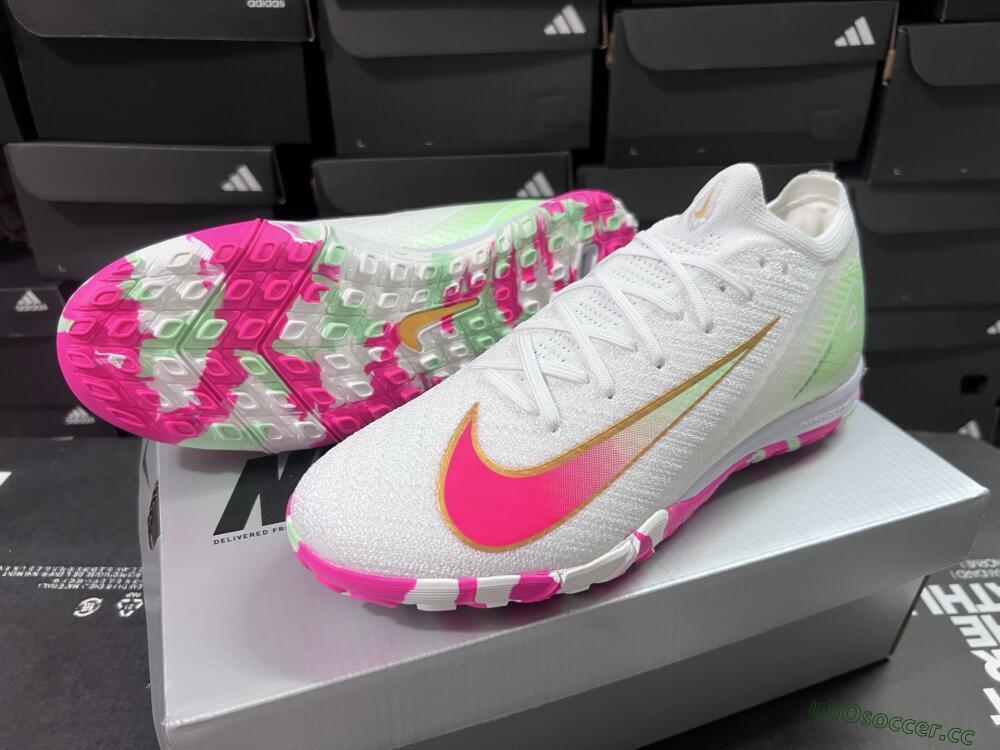 Unisex Nike Air Zoom Mercurial Vapor 16 Elite TF Artificial Turf Low-Tops Football Shoes - White/Red/Gold
