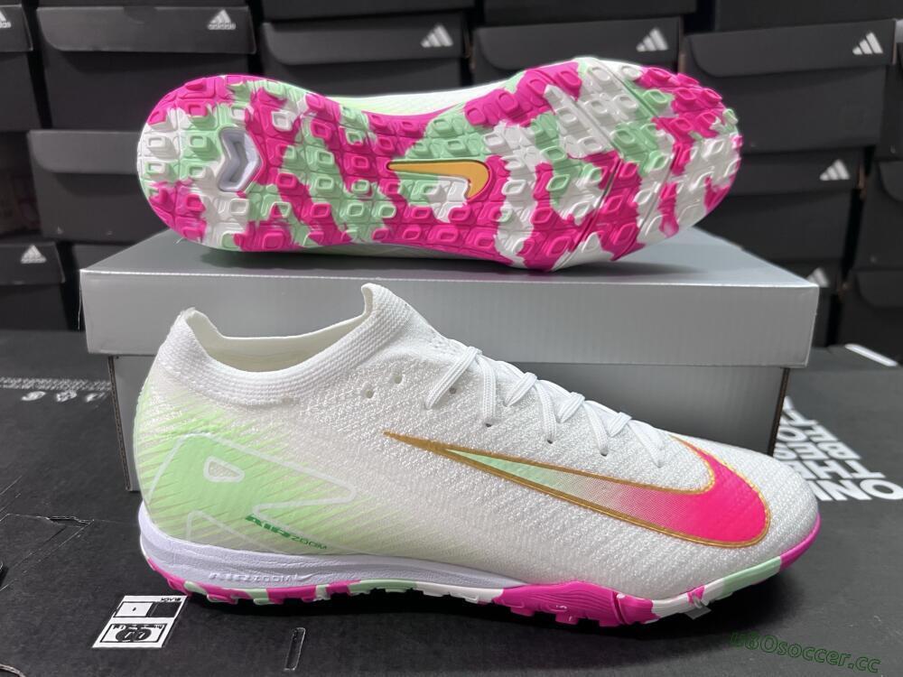 Unisex Nike Air Zoom Mercurial Vapor 16 Elite TF Artificial Turf Low-Tops Football Shoes - White/Red/Gold