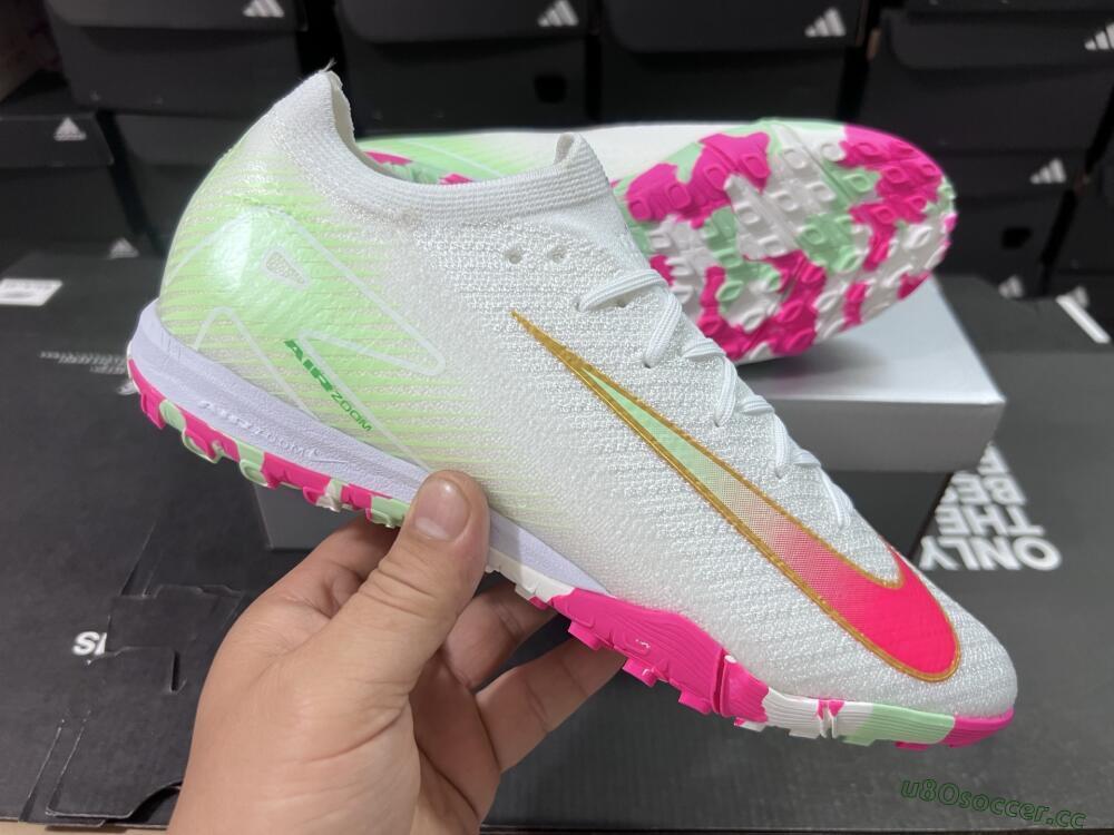 Unisex Nike Air Zoom Mercurial Vapor 16 Elite TF Artificial Turf Low-Tops Football Shoes - White/Red/Gold