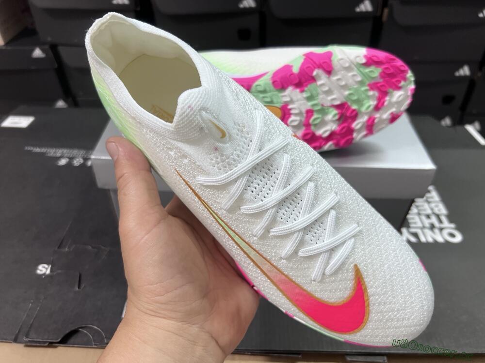 Unisex Nike Air Zoom Mercurial Vapor 16 Elite TF Artificial Turf Low-Tops Football Shoes - White/Red/Gold