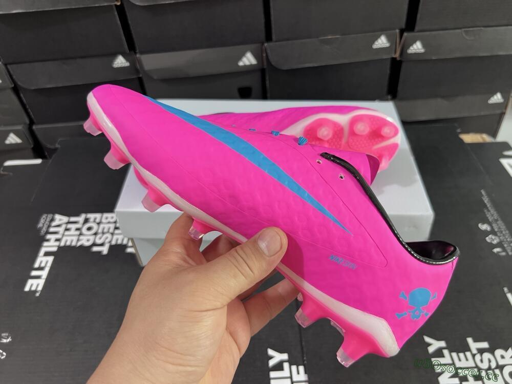 Men's Nike Hypervenom Phantom FG Firm Ground Low-Tops Football Boots - Pink/Blue/White