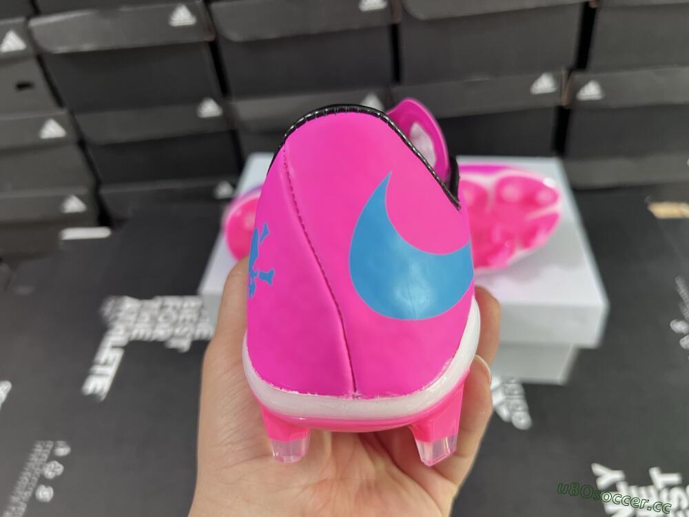 Men's Nike Hypervenom Phantom FG Firm Ground Low-Tops Football Boots - Pink/Blue/White