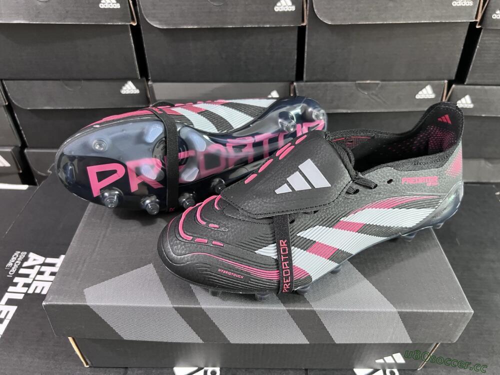 Unisex Adidas Predator Elite Foldover Tongue FG Firm Ground Low-Tops Football Boots - Black/White/Red