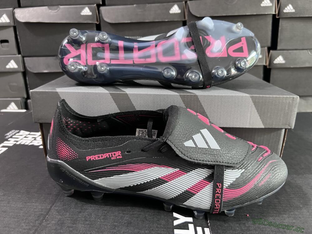 Unisex Adidas Predator Elite Foldover Tongue FG Firm Ground Low-Tops Football Boots - Black/White/Red