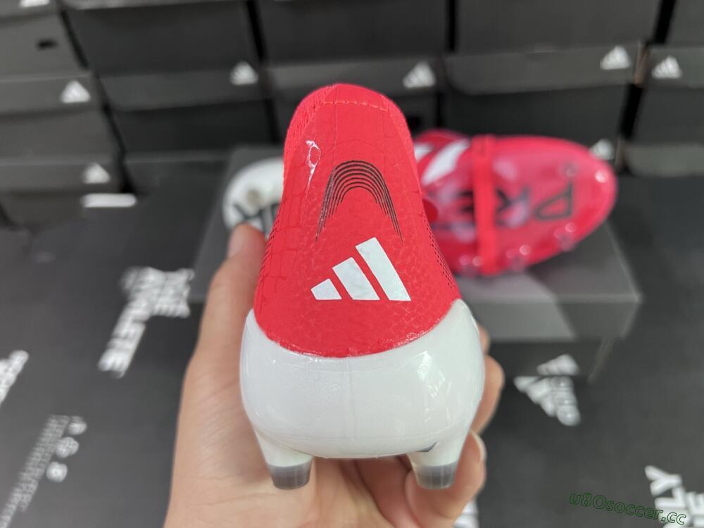 Men's Adidas Predator 25 Elite Foldover Tongue FG Firm Ground Low-Tops Football Boots - Red/White/Black