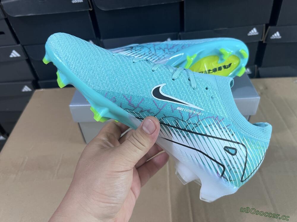Unisex Nike Air Zoom Mercurial Vapor 16 Elite FG Firm Ground Low-Tops Football Boots - Blue/Black/White
