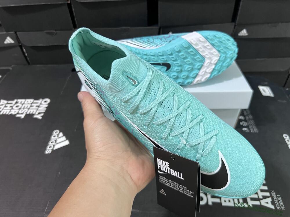 Unisex Nike Air Zoom Mercurial Vapor 16 Elite TF Artificial Turf Low-Tops Football Shoes - Jade/Black/White