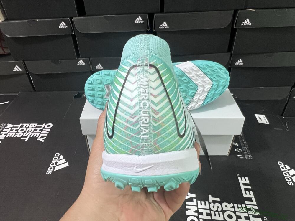 Unisex Nike Air Zoom Mercurial Vapor 16 Elite TF Artificial Turf Low-Tops Football Shoes - Jade/Black/White