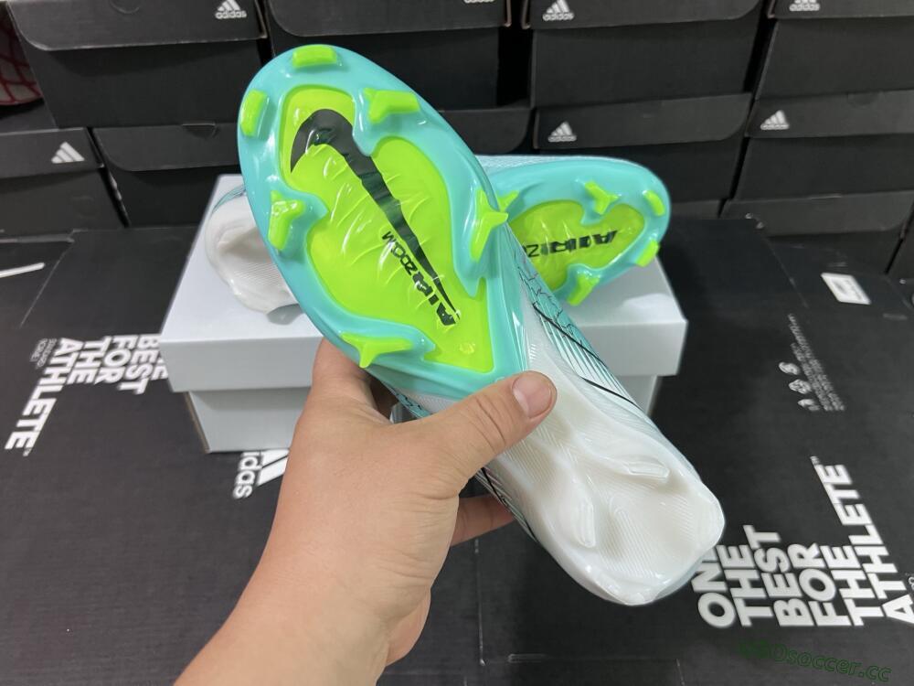 Unisex Nike Air Zoom Mercurial Superfly 10 Elite FG Firm Ground High-Tops Football Boots - Jade/Black/White