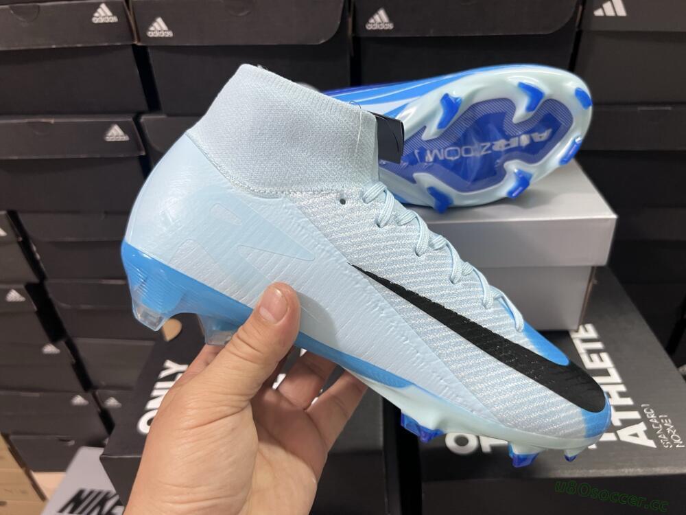 Men's Nike Air Zoom Mercurial Superfly 10 Elite FG Firm Ground High-Tops Football Boots - Jade/Blue/Black