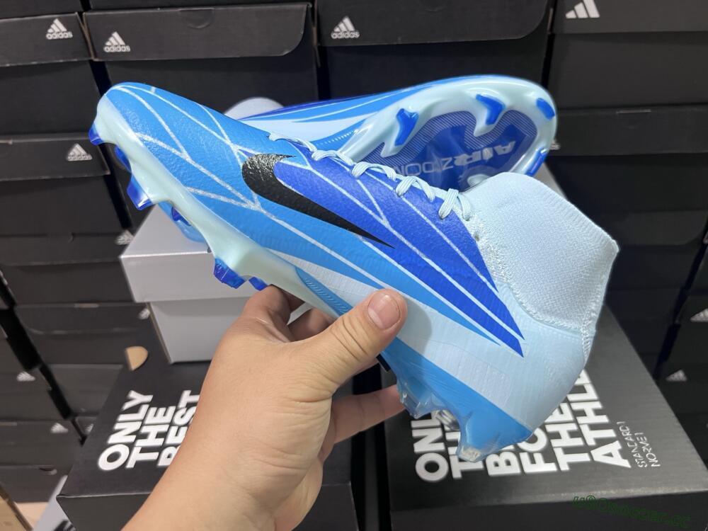 Men's Nike Air Zoom Mercurial Superfly 10 Elite FG Firm Ground High-Tops Football Boots - Jade/Blue/Black