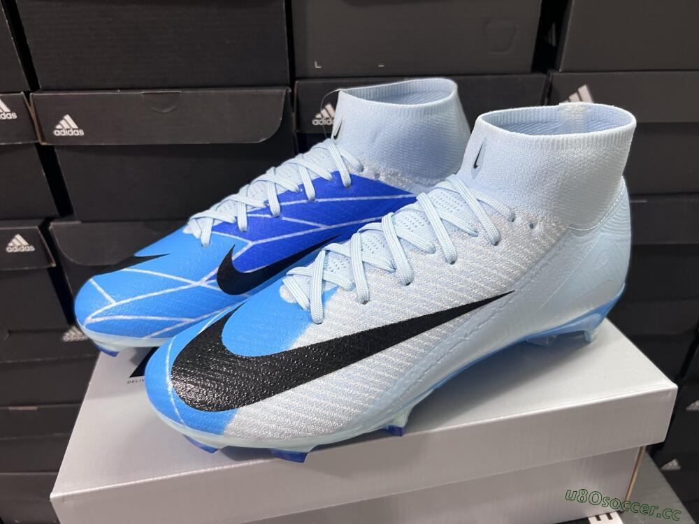 Men's Nike Air Zoom Mercurial Superfly 10 Elite FG Firm Ground High-Tops Football Boots - Jade/Blue/Black