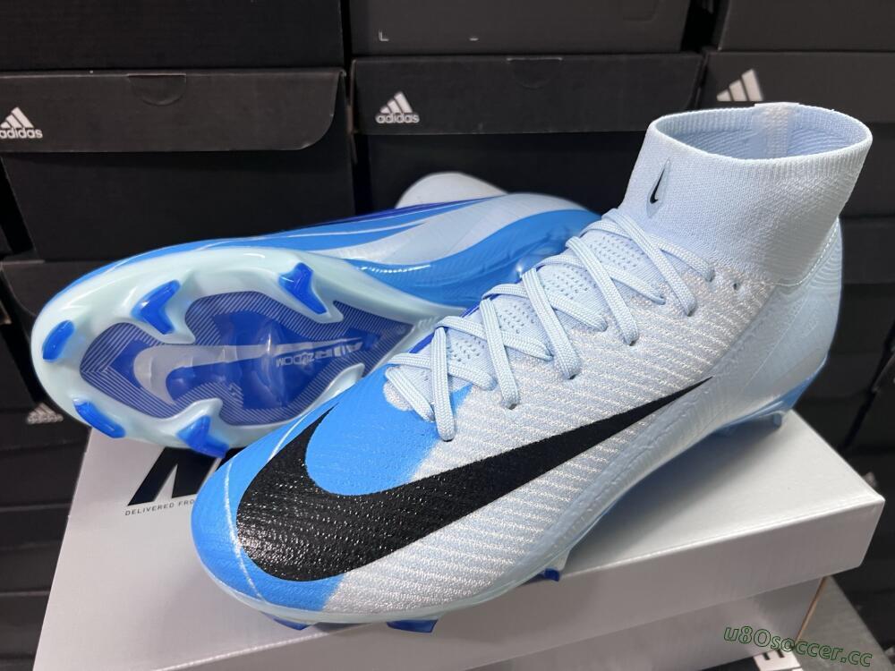 Men's Nike Air Zoom Mercurial Superfly 10 Elite FG Firm Ground High-Tops Football Boots - Jade/Blue/Black