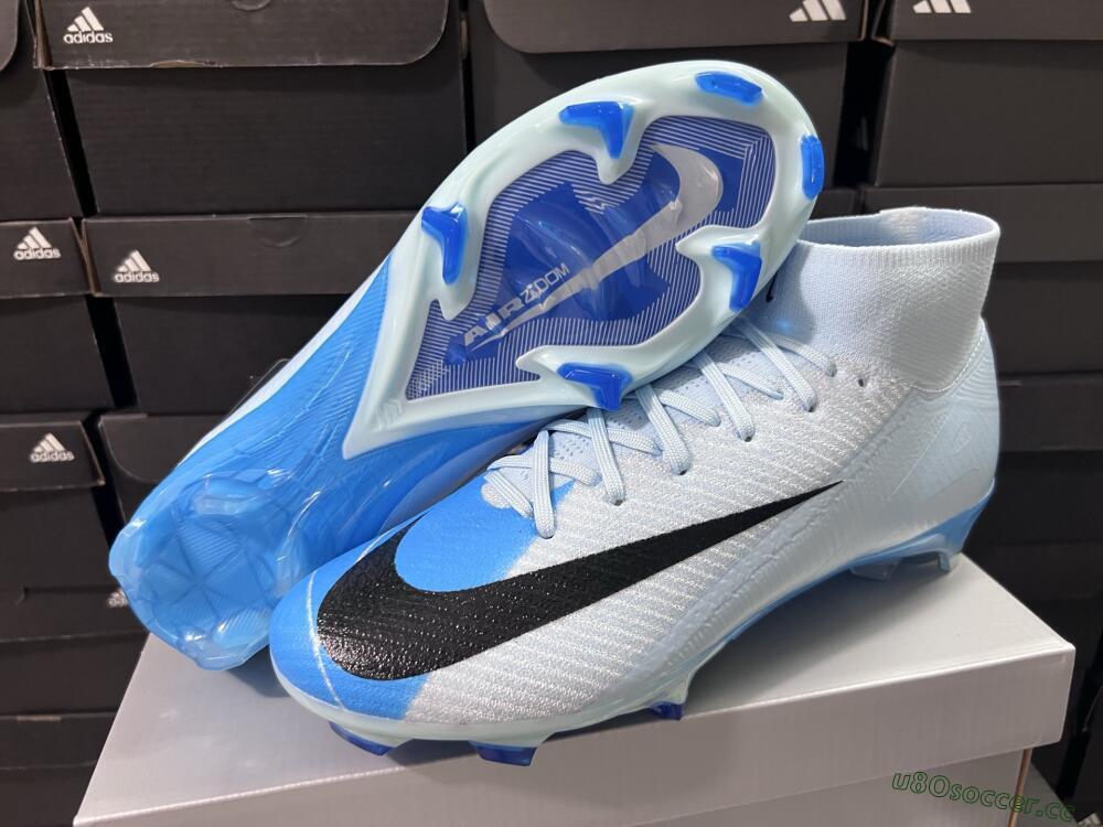 Men's Nike Air Zoom Mercurial Superfly 10 Elite FG Firm Ground High-Tops Football Boots - Jade/Blue/Black