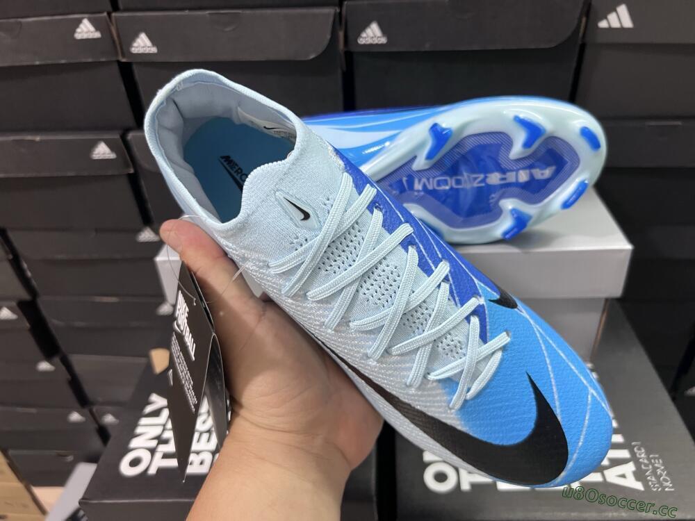 Men's Nike Air Zoom Mercurial Vapor 16 Elite FG Firm Ground Low-Tops Football Boots - Jade/Blue/Black