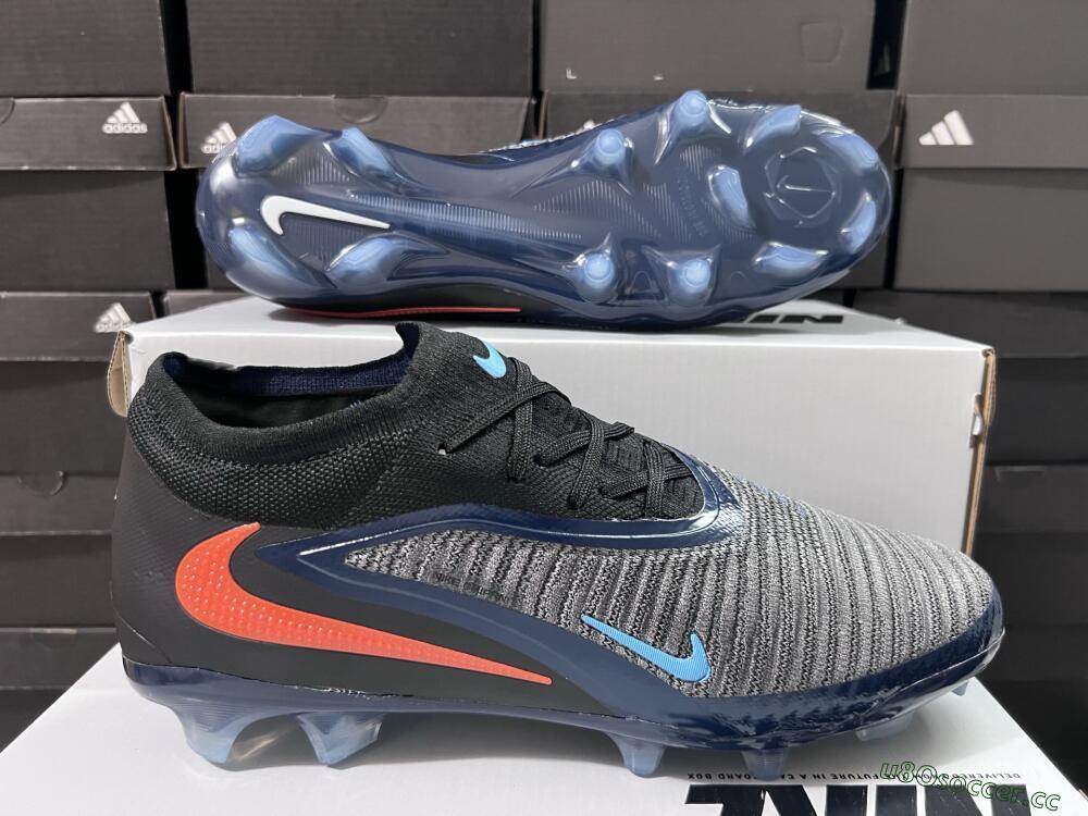 Men's Nike Phantom 6 Low Elite FG Firm Ground Low-Tops Football Boots - Black/Blue/Red