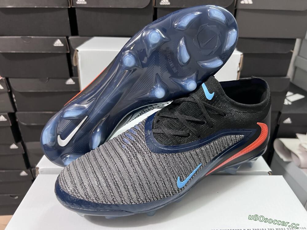 Men's Nike Phantom 6 Low Elite FG Firm Ground Low-Tops Football Boots - Black/Blue/Red