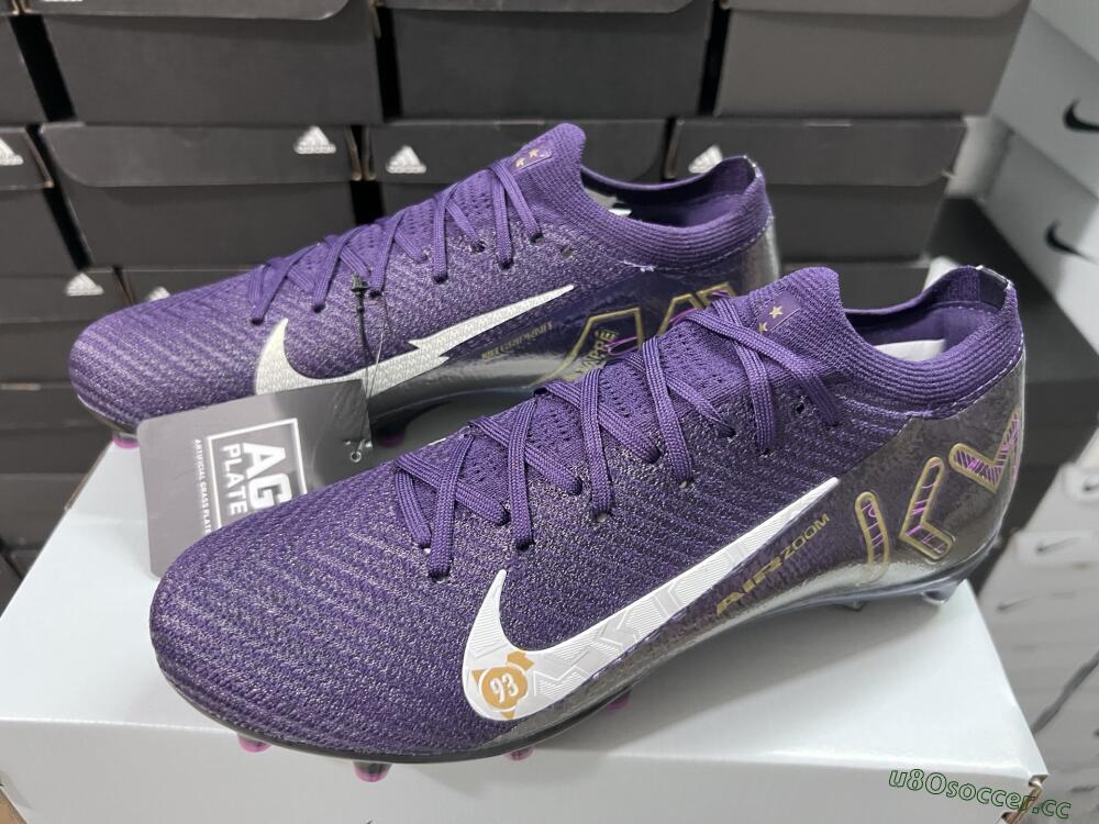 Men's Nike Air Zoom Mercurial Vapor 16 Pro AG Artificial Grass Low-Tops Football Boots - Purple/White/Gold
