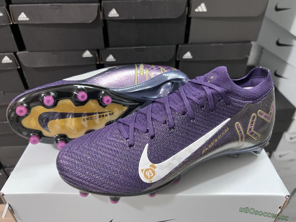 Men's Nike Air Zoom Mercurial Vapor 16 Pro AG Artificial Grass Low-Tops Football Boots - Purple/White/Gold