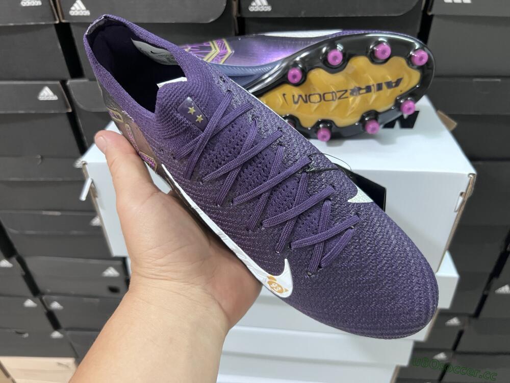 Men's Nike Air Zoom Mercurial Vapor 16 Pro AG Artificial Grass Low-Tops Football Boots - Purple/White/Gold