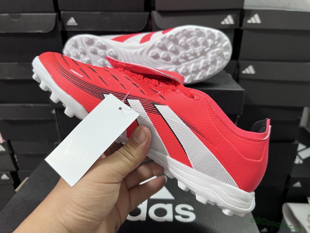 Unisex Adidas Predator 25 Elite Foldover Tongue TF Artificial Turf Low-Tops Football Shoes - Red/White/Black