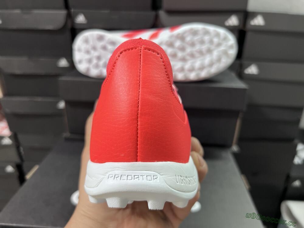 Unisex Adidas Predator 25 Elite Foldover Tongue TF Artificial Turf Low-Tops Football Shoes - Red/White/Black