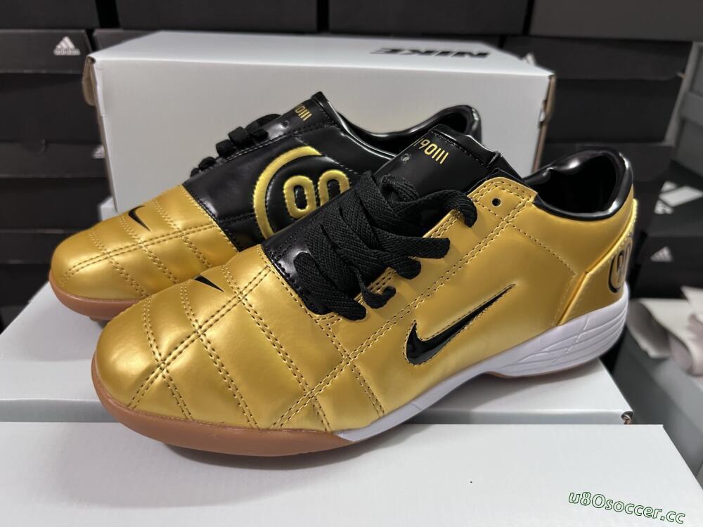 Unisex Nike Total 90 III TF Artificial Turf Low-Tops Football Shoes - Gold/Black/White