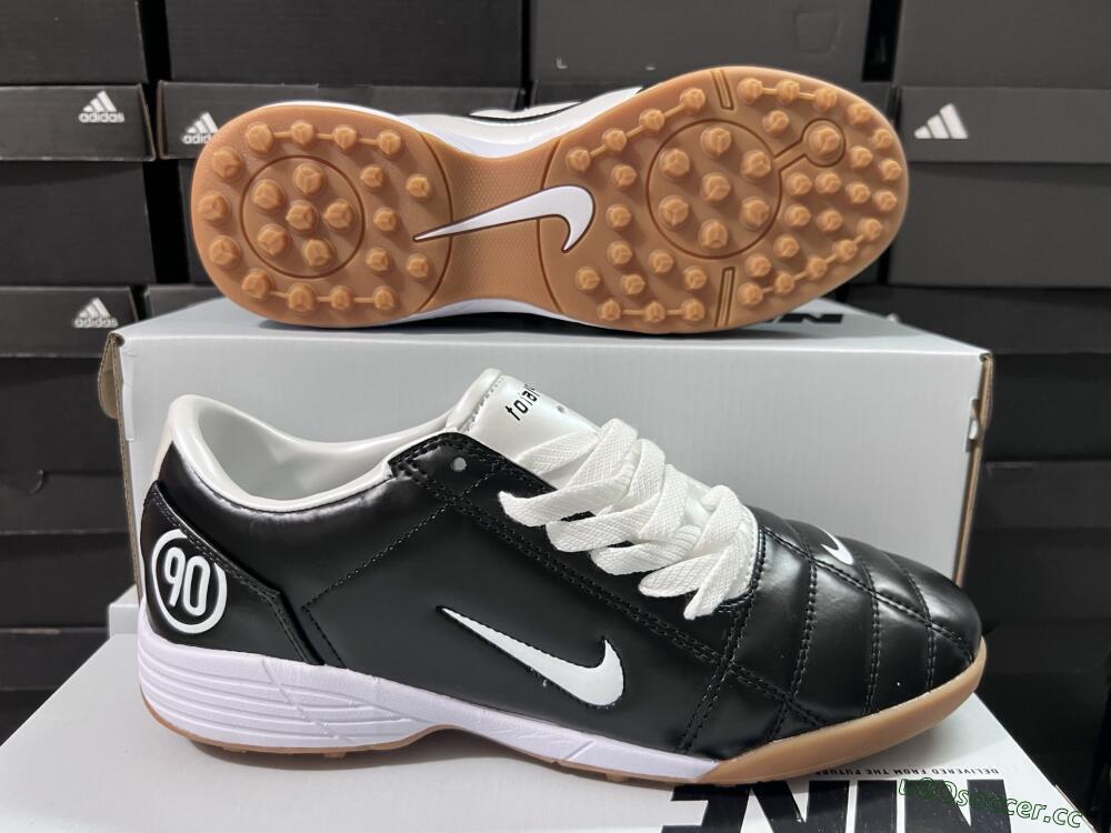 Unisex Nike Total 90 III TF Artificial Turf Low-Tops Football Shoes - Black/White