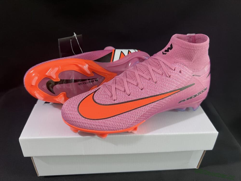 Unisex Nike Air Zoom Mercurial Superfly 10 Elite FG Firm Ground High-Tops Football Boots - Purple/Pink/Black