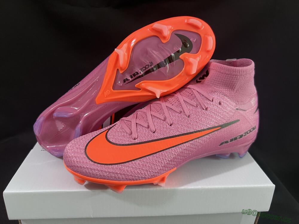 Unisex Nike Air Zoom Mercurial Superfly 10 Elite FG Firm Ground High-Tops Football Boots - Purple/Pink/Black