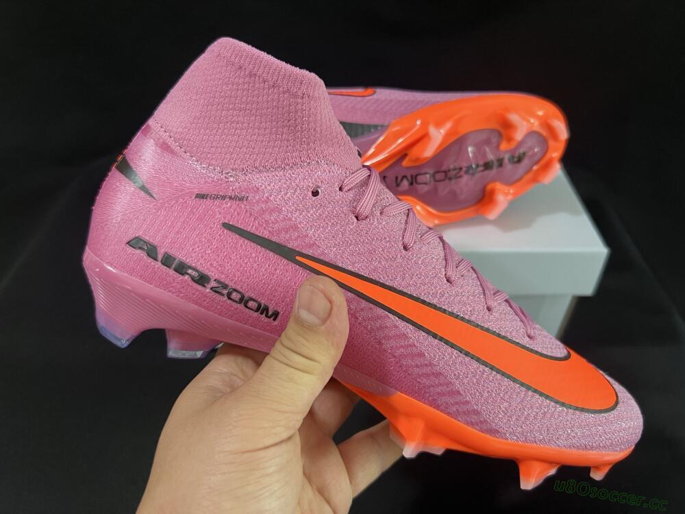 Unisex Nike Air Zoom Mercurial Superfly 10 Elite FG Firm Ground High-Tops Football Boots - Purple/Pink/Black