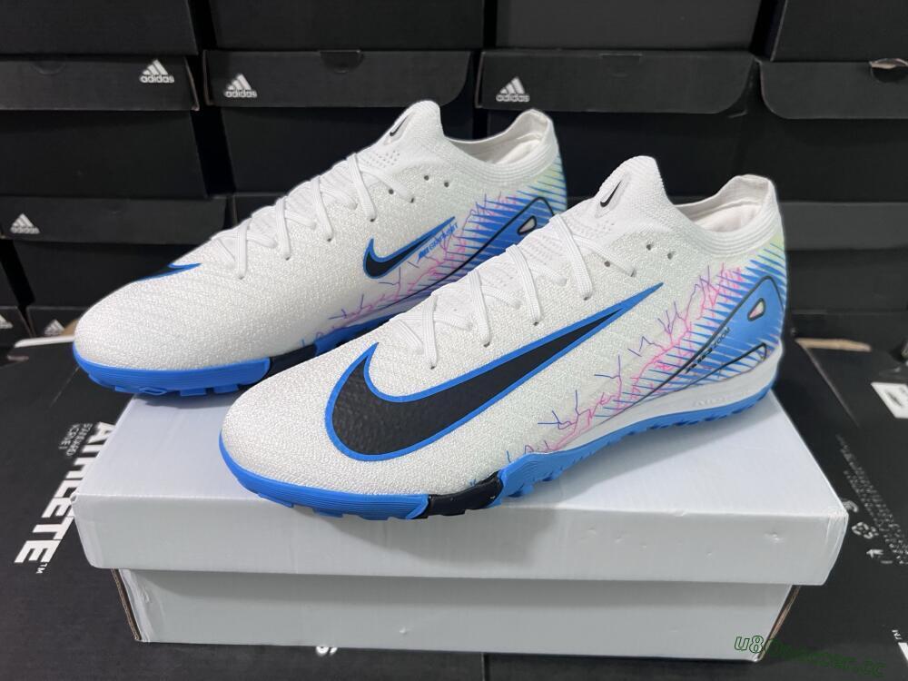 Unisex Nike Air Zoom Mercurial Vapor 16 Elite TF Artificial Turf Low-Tops Football Shoes - White/Blue/Black