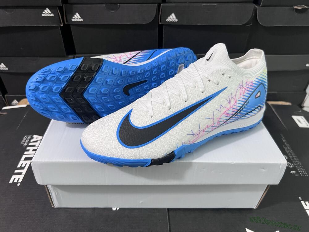 Unisex Nike Air Zoom Mercurial Vapor 16 Elite TF Artificial Turf Low-Tops Football Shoes - White/Blue/Black