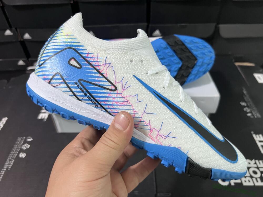Unisex Nike Air Zoom Mercurial Vapor 16 Elite TF Artificial Turf Low-Tops Football Shoes - White/Blue/Black
