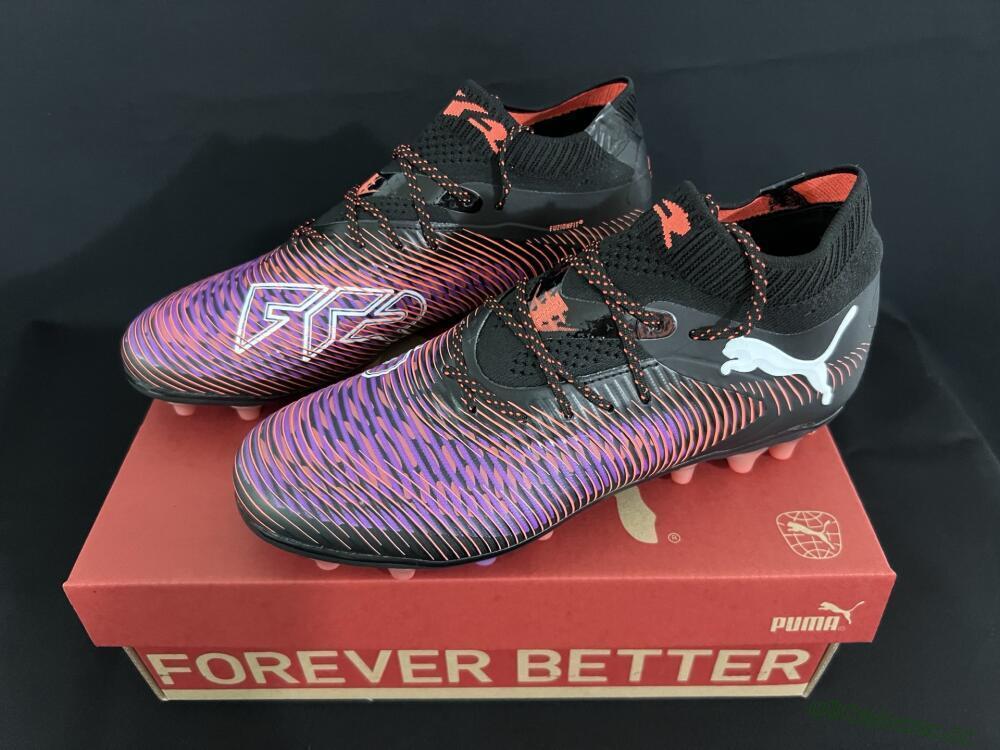 Men's Puma Future 8 Ultimate FG Firm Ground Low-Tops Football Boots - Black/Purple/Orange