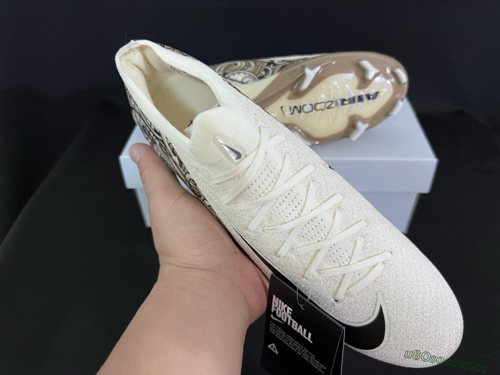 Men's Nike Air Zoom Mercurial Vapor 16 Elite FG Firm Ground Low-Tops Football Boots - Beige/Black/White