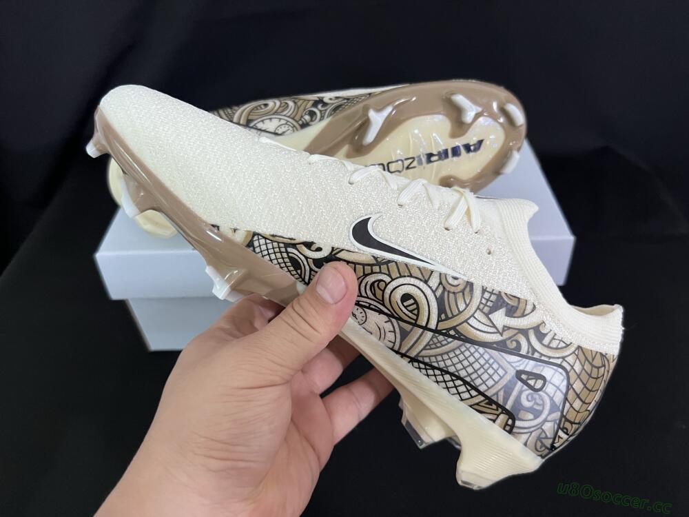 Men's Nike Air Zoom Mercurial Vapor 16 Elite FG Firm Ground Low-Tops Football Boots - Beige/Black/White