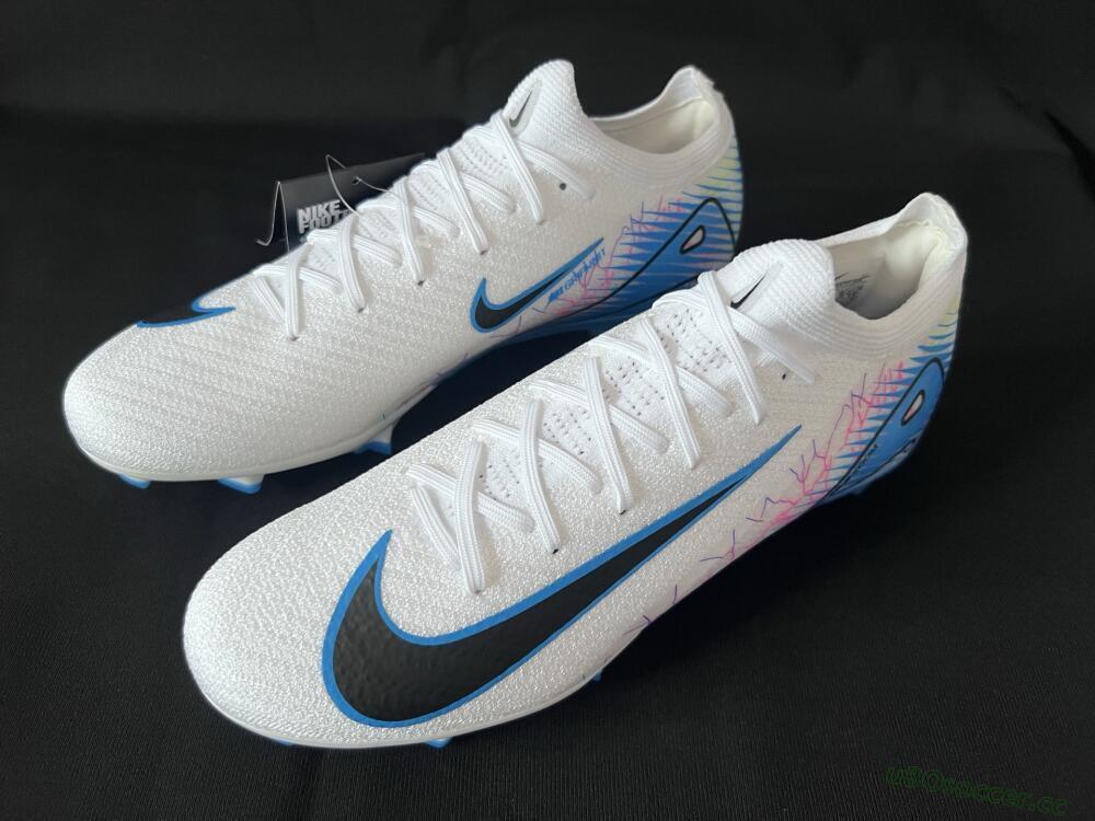 Men's Nike Air Zoom Mercurial Vapor 16 Elite FG Firm Ground Low-Tops Football Boots - White/Black/Blue/Pink/Yellow