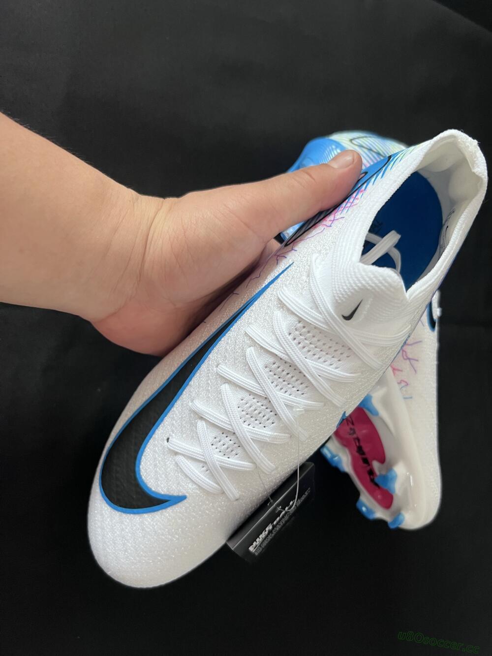 Men's Nike Air Zoom Mercurial Vapor 16 Elite FG Firm Ground Low-Tops Football Boots - White/Black/Blue/Pink/Yellow