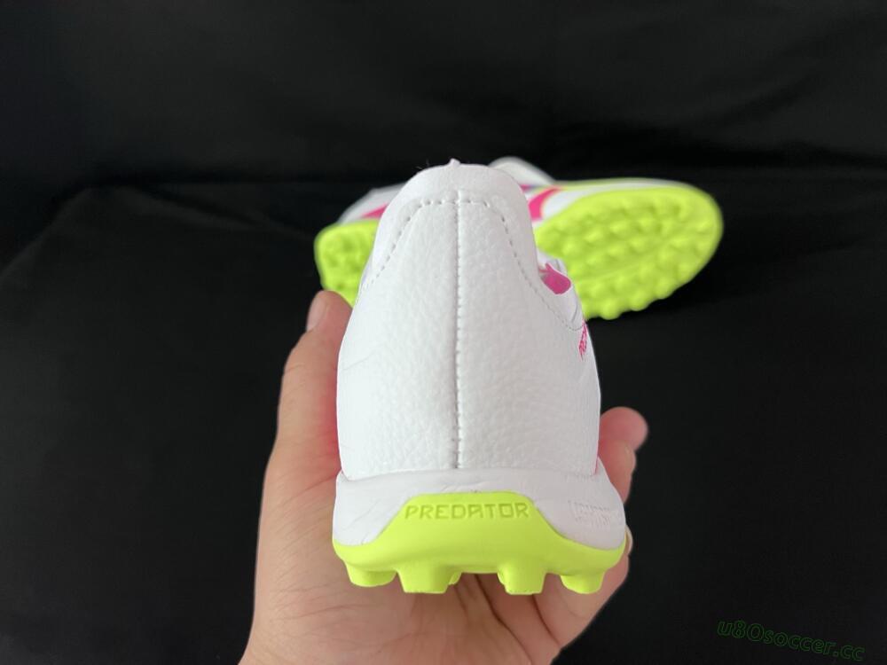 Men's Adidas Predator 25 Elite Foldover Tongue TF Artificial Turf Low-Tops Football Shoes - White/Pink/Yellow