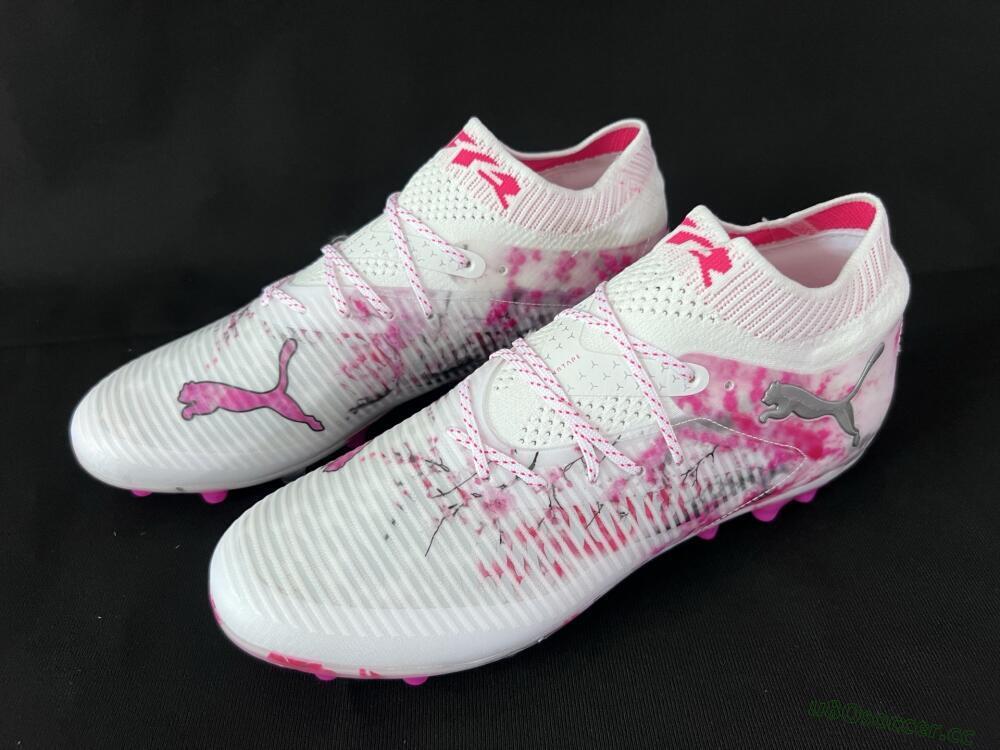 Men's Puma Future 8 Ultimate MG Multi Ground Low-Tops Football Boots - White/Black/Red