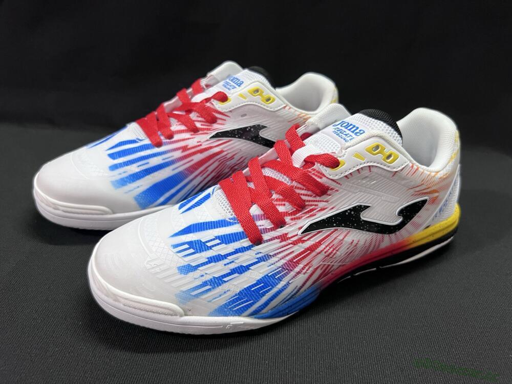 Men's Joma Top Flex IC Indoor & Futsal Low-Tops Football Shoes - Beige/Red/Yellow