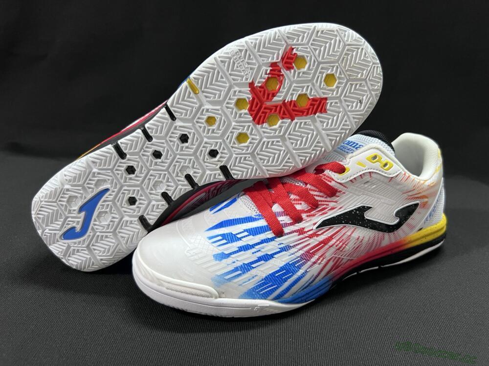 Men's Joma Top Flex IC Indoor & Futsal Low-Tops Football Shoes - Beige/Red/Yellow