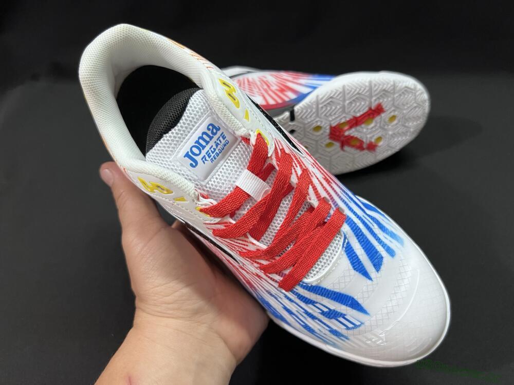 Men's Joma Top Flex IC Indoor & Futsal Low-Tops Football Shoes - Beige/Red/Yellow