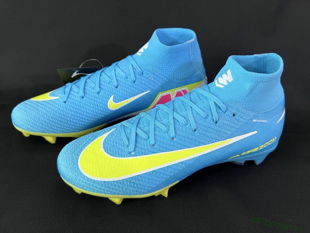 Unisex Nike Air Zoom Mercurial Superfly 10 Elite FG Firm Ground High-Tops Football Boots - Jade/Yellow/White